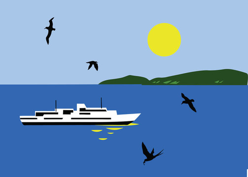 帆船海上的插圖