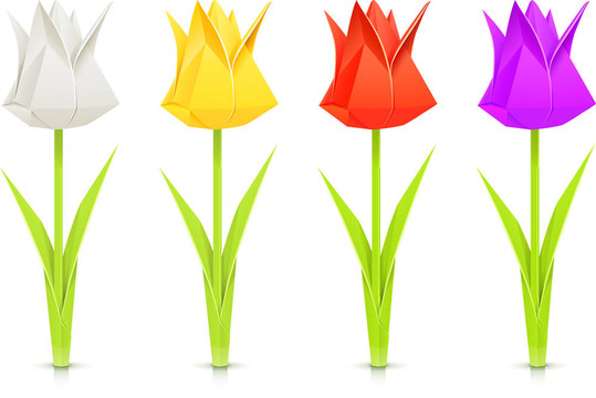 套郁金香折紙花