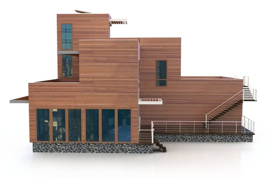 白色三維建筑