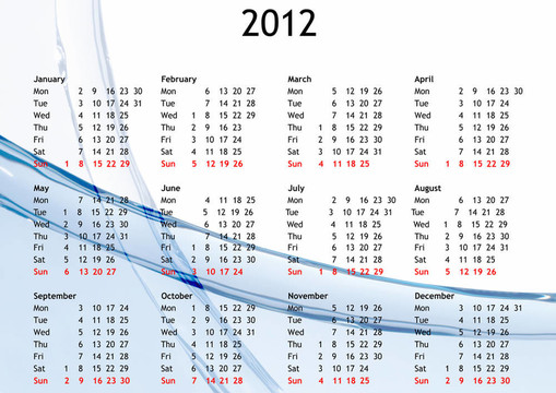 日歷2012