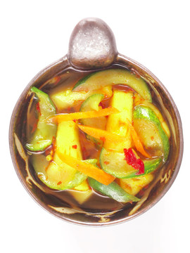 靠近印度采摘蔬菜Achar