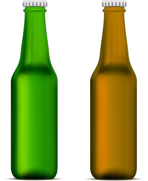 綠褐色啤酒瓶