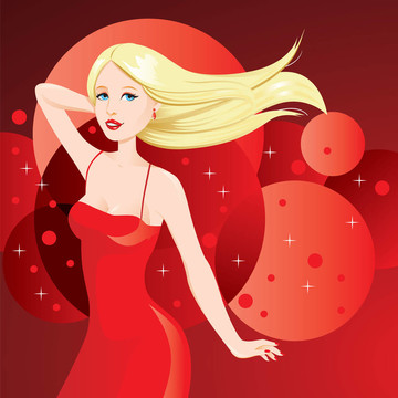 金發(fā)碧眼的迪斯科的女人