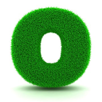 白色背景上的3D綠草信