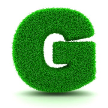 白色背景上的3D綠草信