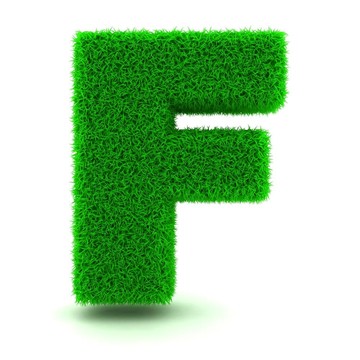 白色背景上的3D绿草信