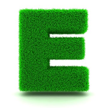 白色背景上的3D綠草信