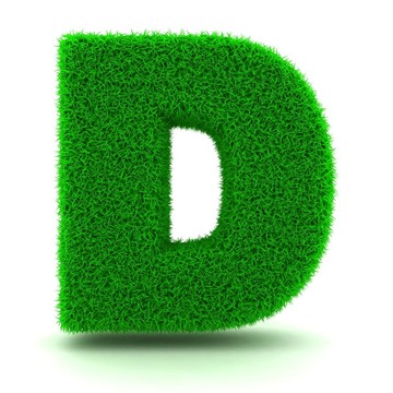 白色背景上的3D綠草信