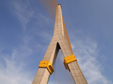巨型吊索橋；拉瑪8；曼谷泰國(guó)