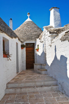 Alberobello s Trulli。普利亞。意大利.
