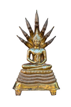 白色背景的佛金雕塑