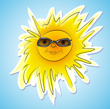 帶墨鏡的夏日快樂陽光