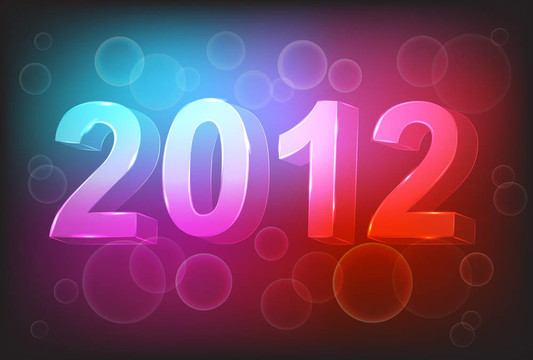 多彩背景設計中的新年2012。