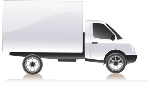 運(yùn)輸貨車。白色隔離