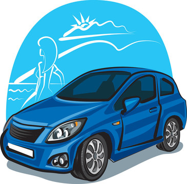 現(xiàn)代轎車與女孩