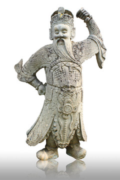 在佛教寺廟庭院舊中國的雕像