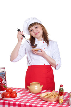 有吸引力的女人做飯