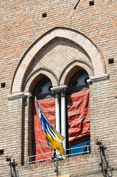 市政廳。Ferrara。Emilia Romagna。意大利.