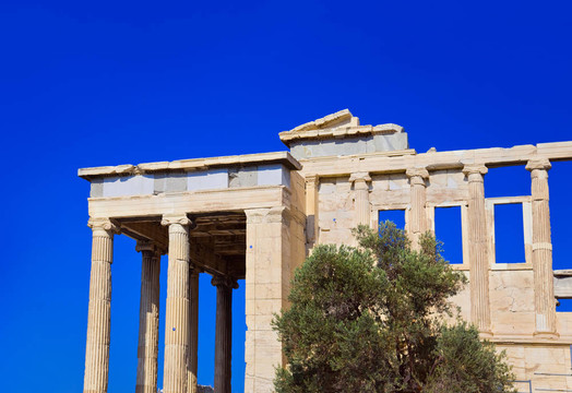 伊瑞克提翁神廟在阿克羅波利斯Athens；希臘