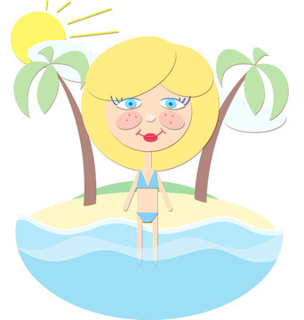 女孩在Sea
