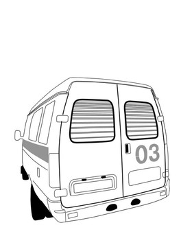 白色背景救護(hù)車