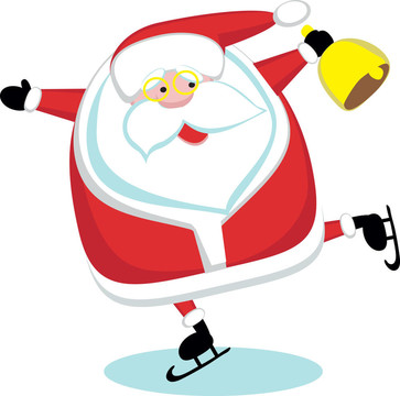 Santa與鐘滑冰。