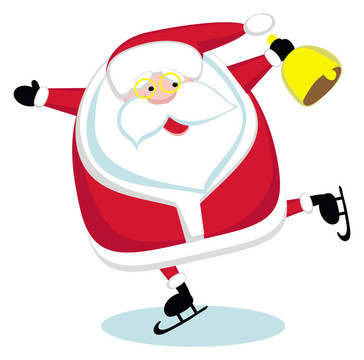 Santa與鐘滑冰。