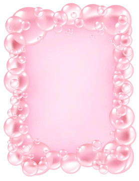 粉红色的泡泡框