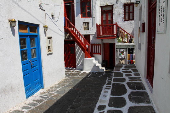米科諾斯島傳統(tǒng)的基克拉迪建筑。（希臘；Cyclades）