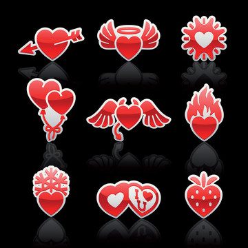 情人節(jié)紅心圖標(biāo)