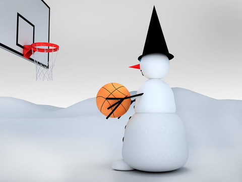 3D雪人與籃球