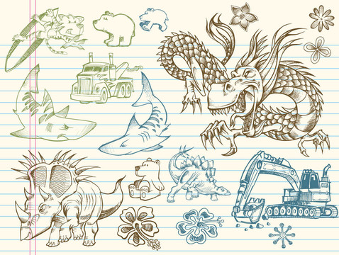涂鴉素描元素集