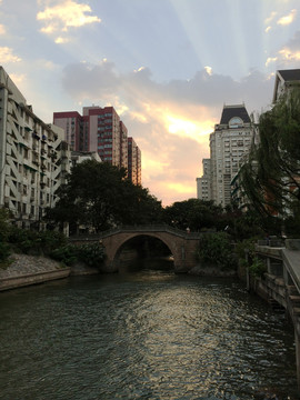 霞光 運(yùn)河 城市風(fēng)光