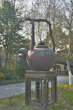 杭州茶壺雕塑 杭州西湖公園景觀