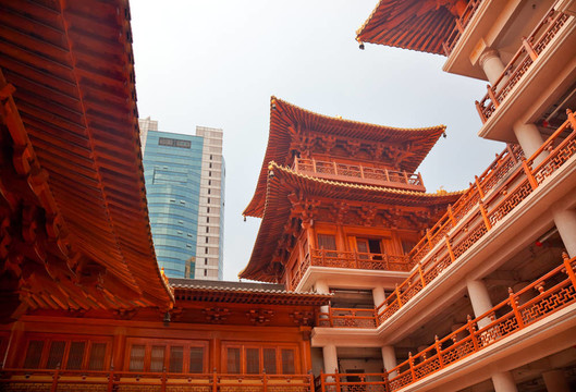 木結(jié)構(gòu)建筑hallsl靜安寺上海中國