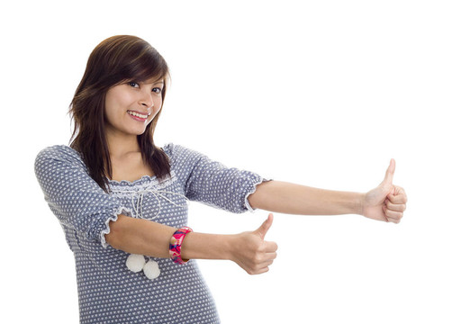 兩個(gè)豎起大拇指的女人