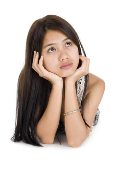 亞洲美女抬頭