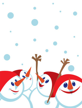 與雪人的圣誕卡