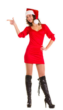 穿著克勞斯衣服的女孩