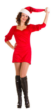 穿著克勞斯衣服的女孩