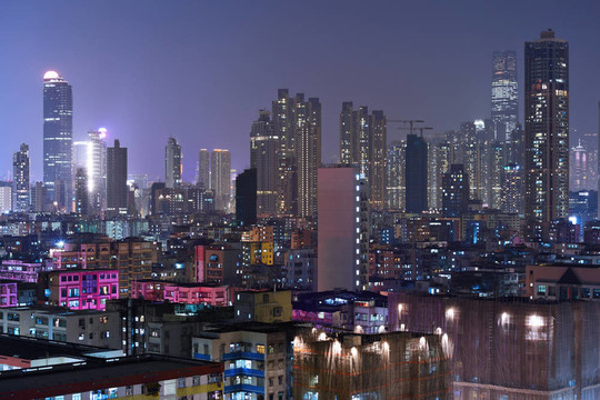 晚上在香港大廈