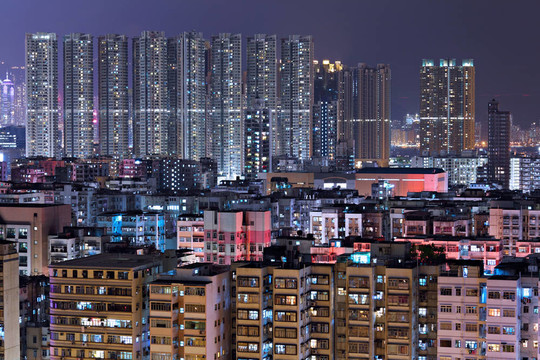 香港市中心的夜晚