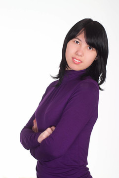 可愛的女孩在白色