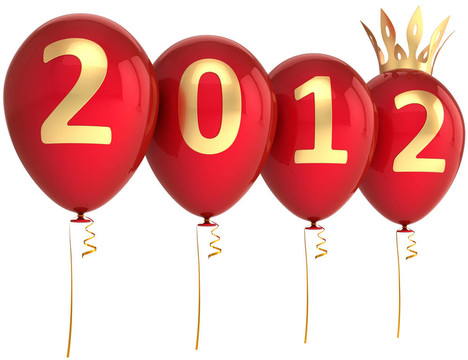 2012新年快樂紅氣球