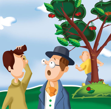 兩個人在公園里談話