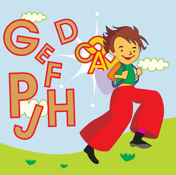 公園里一個(gè)男孩的正面