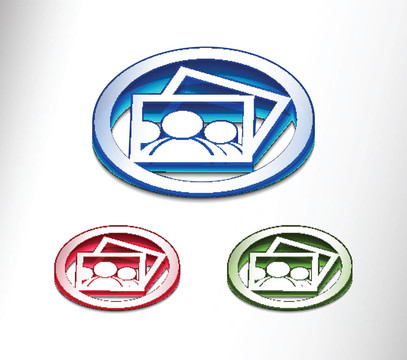 3D光澤照片網(wǎng)絡(luò)圖標(biāo)