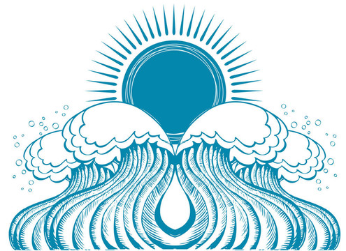 海浪。自然符號圖