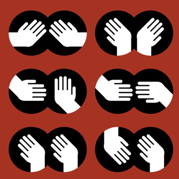 人類手勢(shì)的各種手勢(shì)的圖標(biāo)