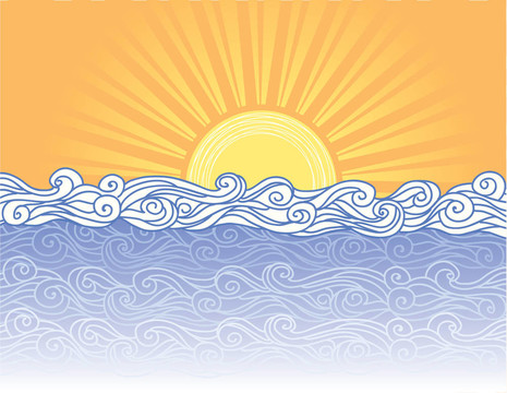 抽象海浪。海洋景觀圖